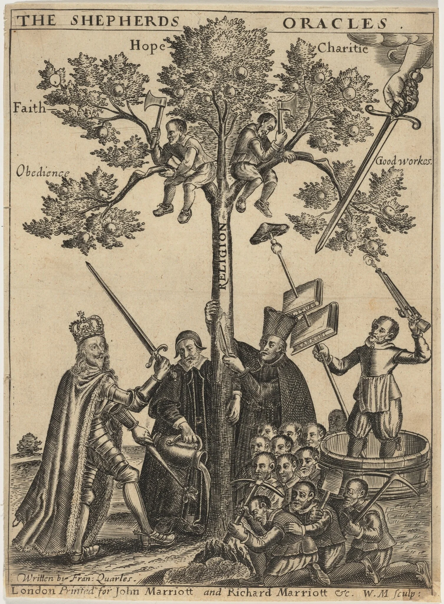 Title Page to Francis Quarles, Shepherds Oracles, by William Marshall, ink, 1646