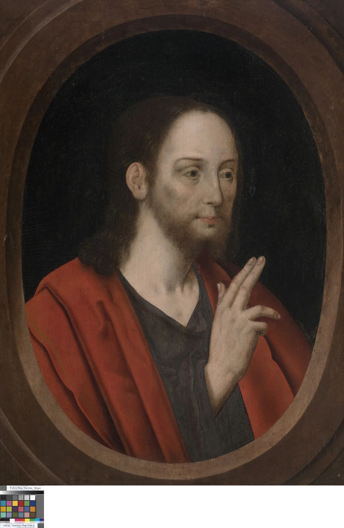 Christ Blessing, by Unknown, oil, 1591