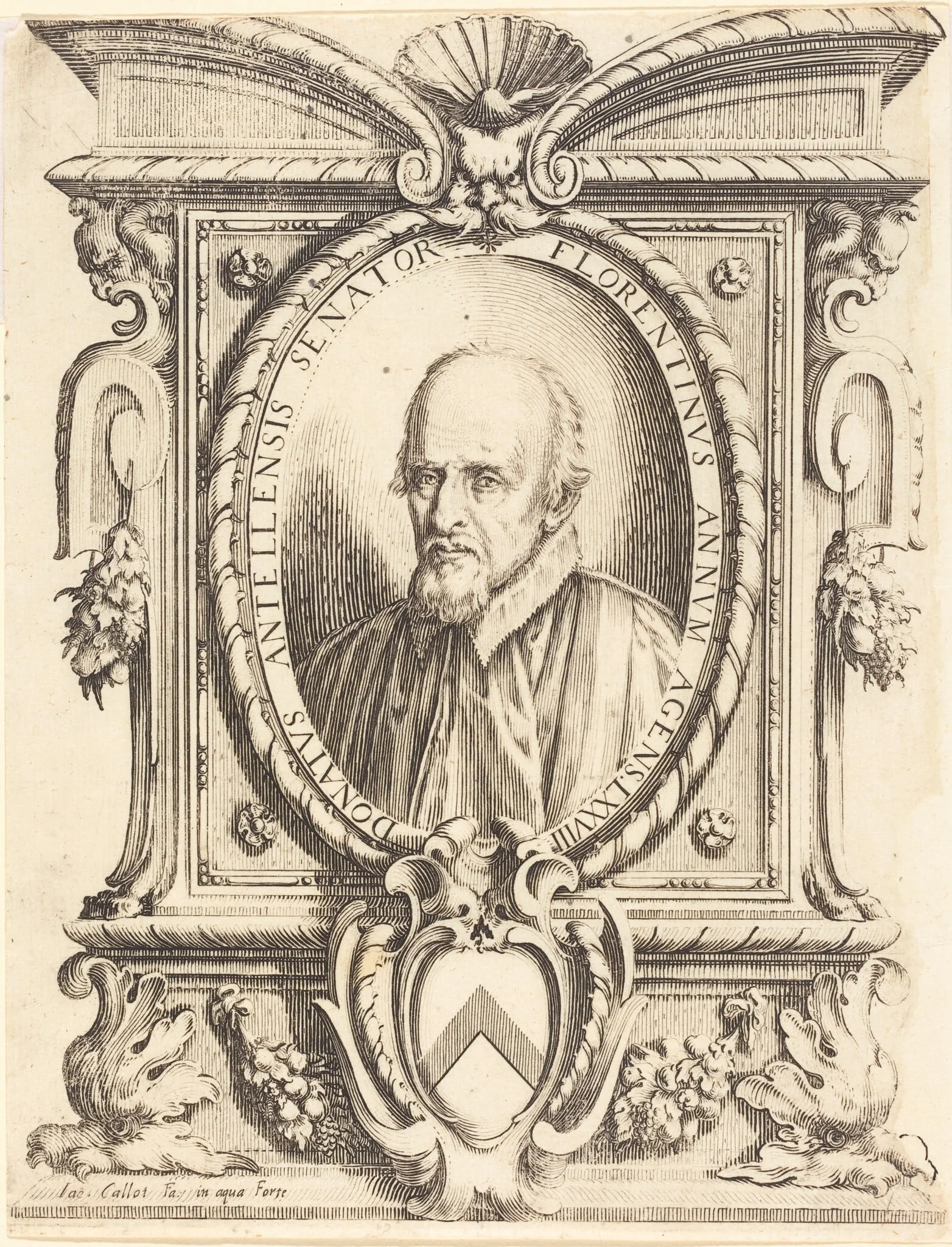 Donato Dell' Antella, by Jacques Callot, ink, 1619