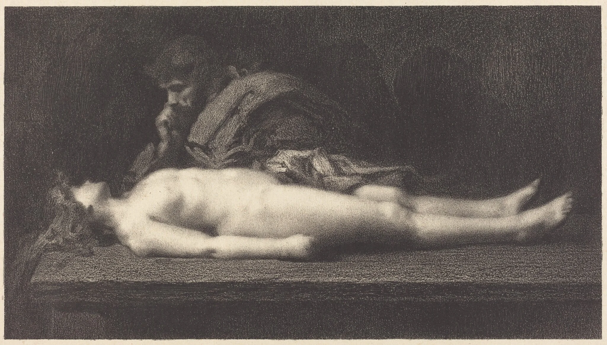 Levite of Ephraim and His Dead Wife, by Fuchs, M.G., ink, 1898