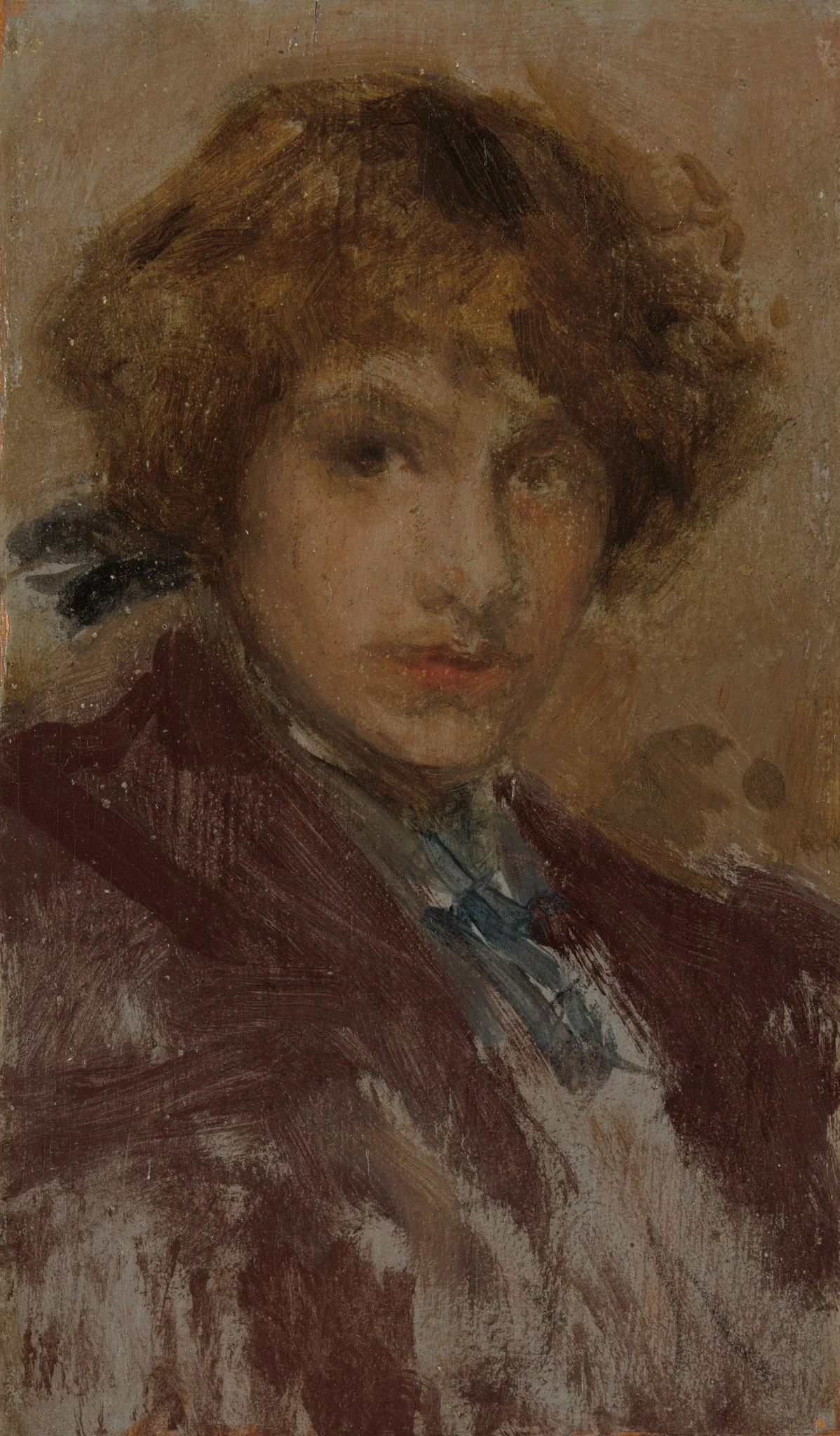 Study of a Girl's Head and Shoulders, by James McNeill Whistler, oil, 1896