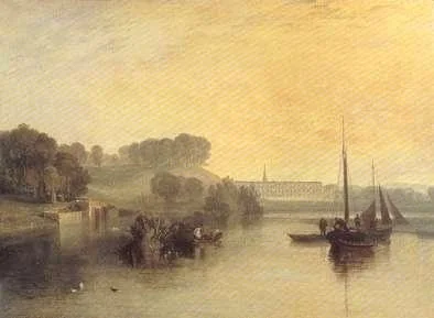A distant view of Petworth House across the lake in Petworth Park, by Joseph Mallord William Turner, unspecified