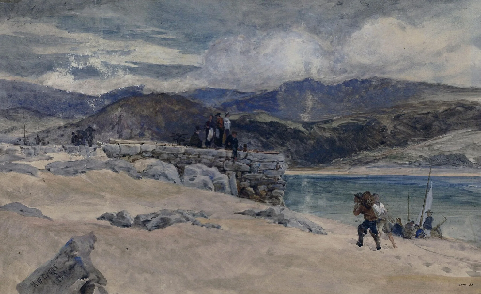 Barmouth, North Wales, by William Wood Deane, watercolor, 1868