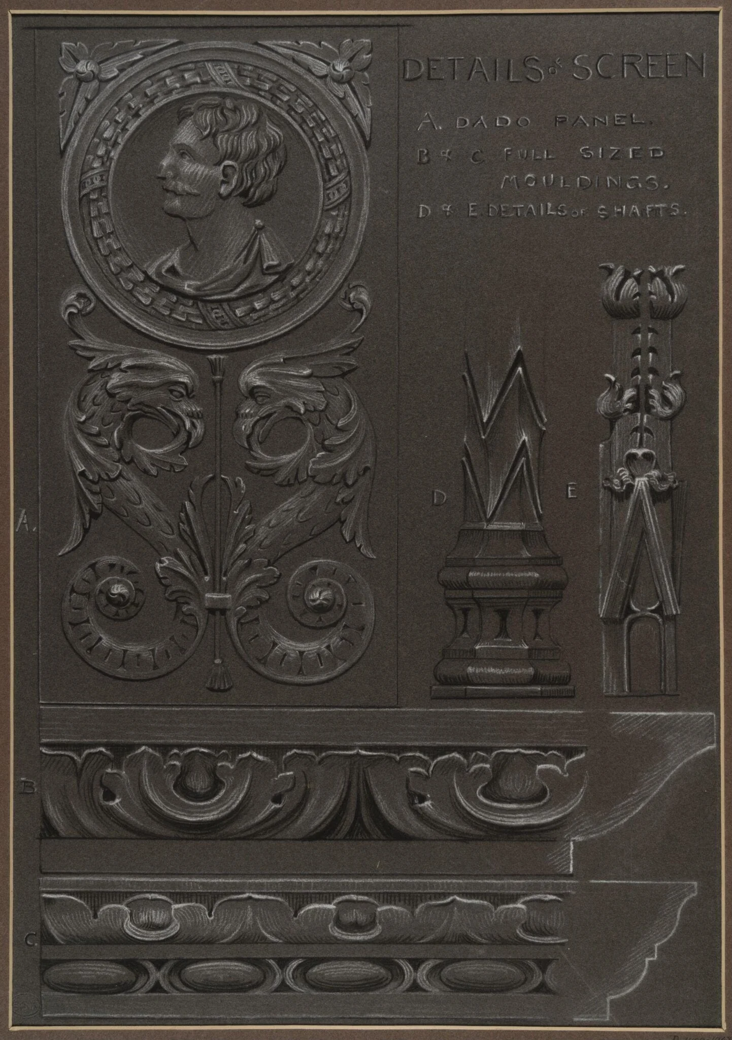 Screen between the choir and the north aisle of Carlisle Cathedral, by Christina Corbett, 1900
