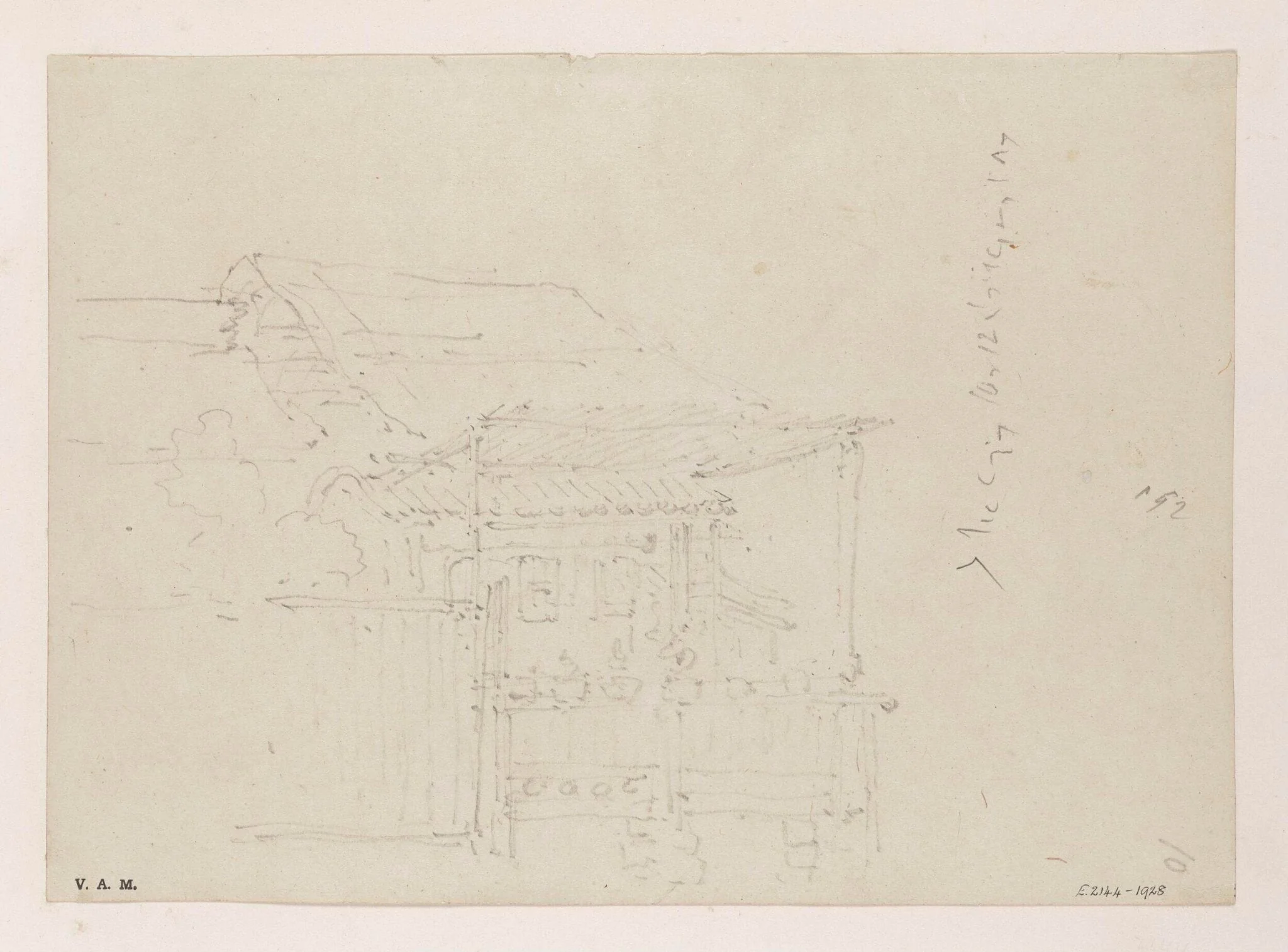 A house with an awning extended, Macau, by George Chinnery, 19