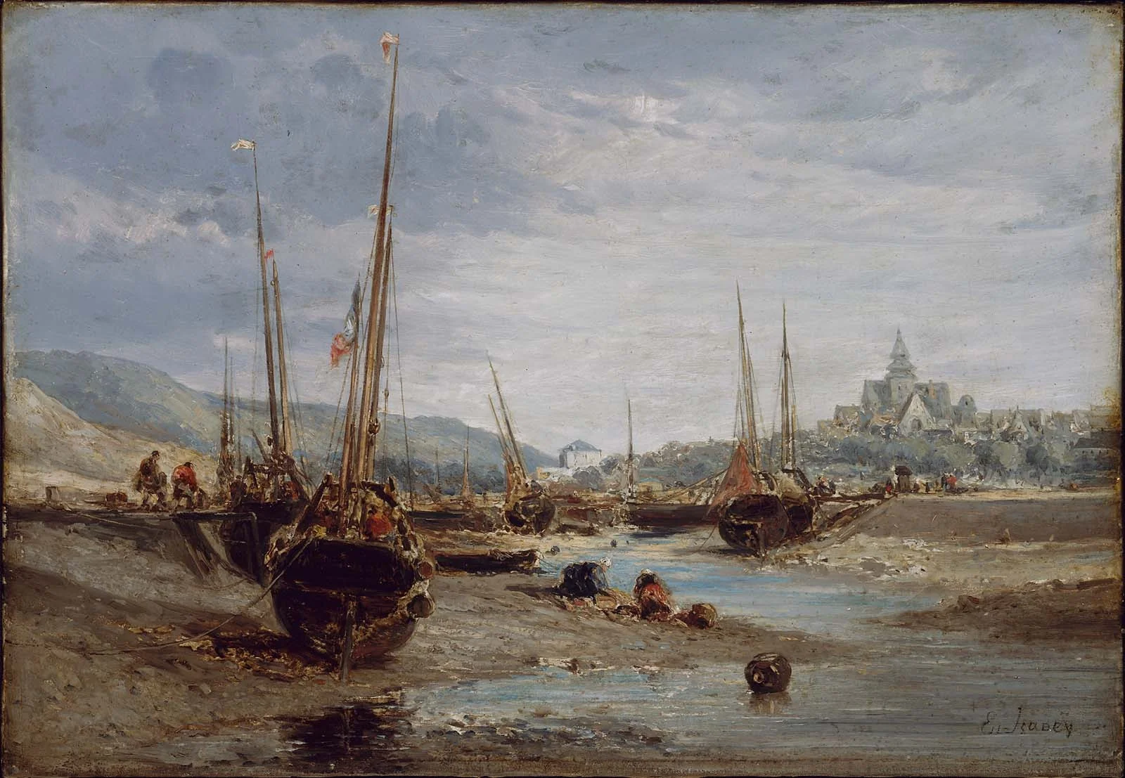 Harbor View, by Eugène Isabey, oil, 1850