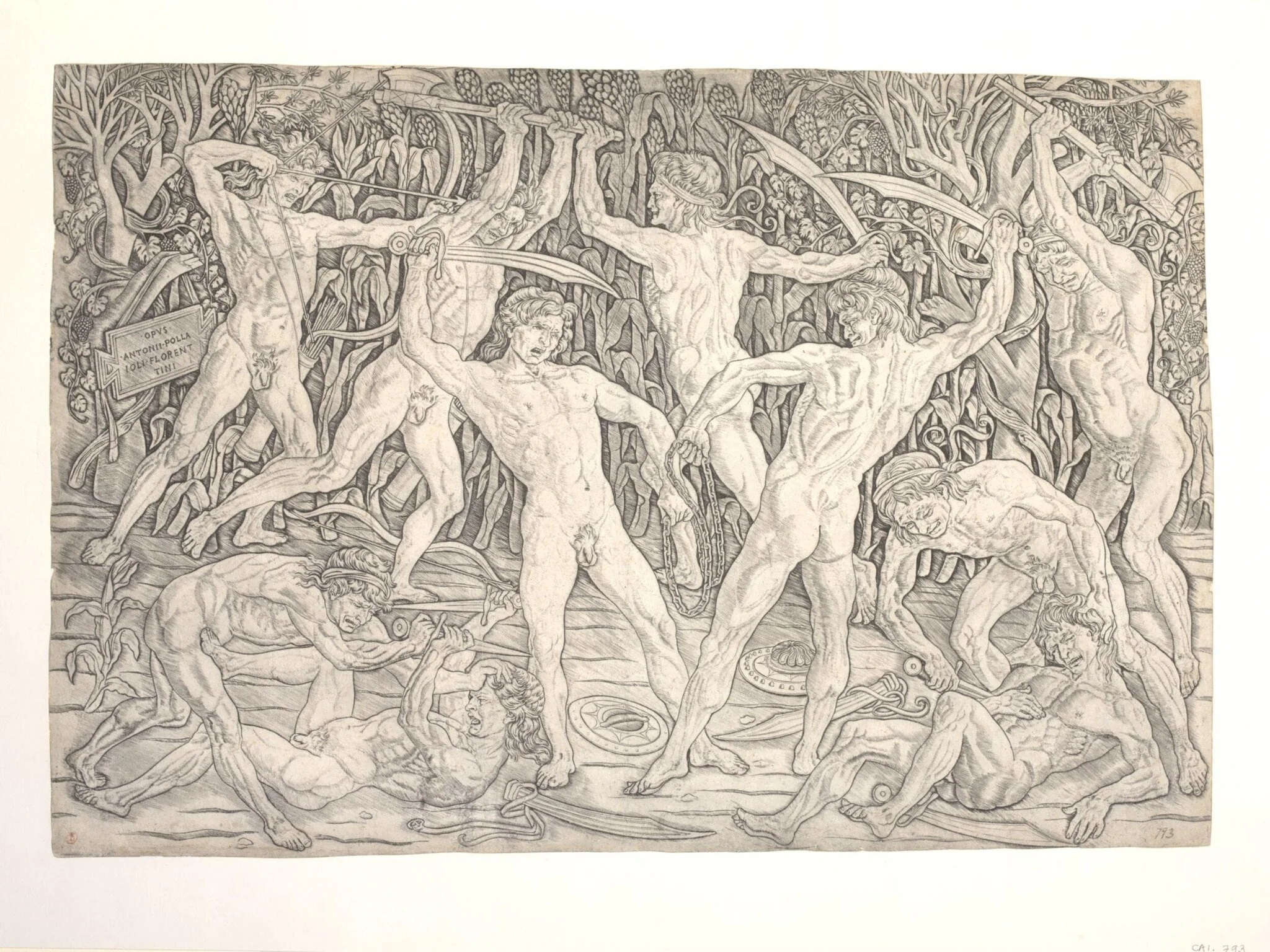 Battle of the Nudes (2nd state), by Antonio del Pollaiuolo, 1468