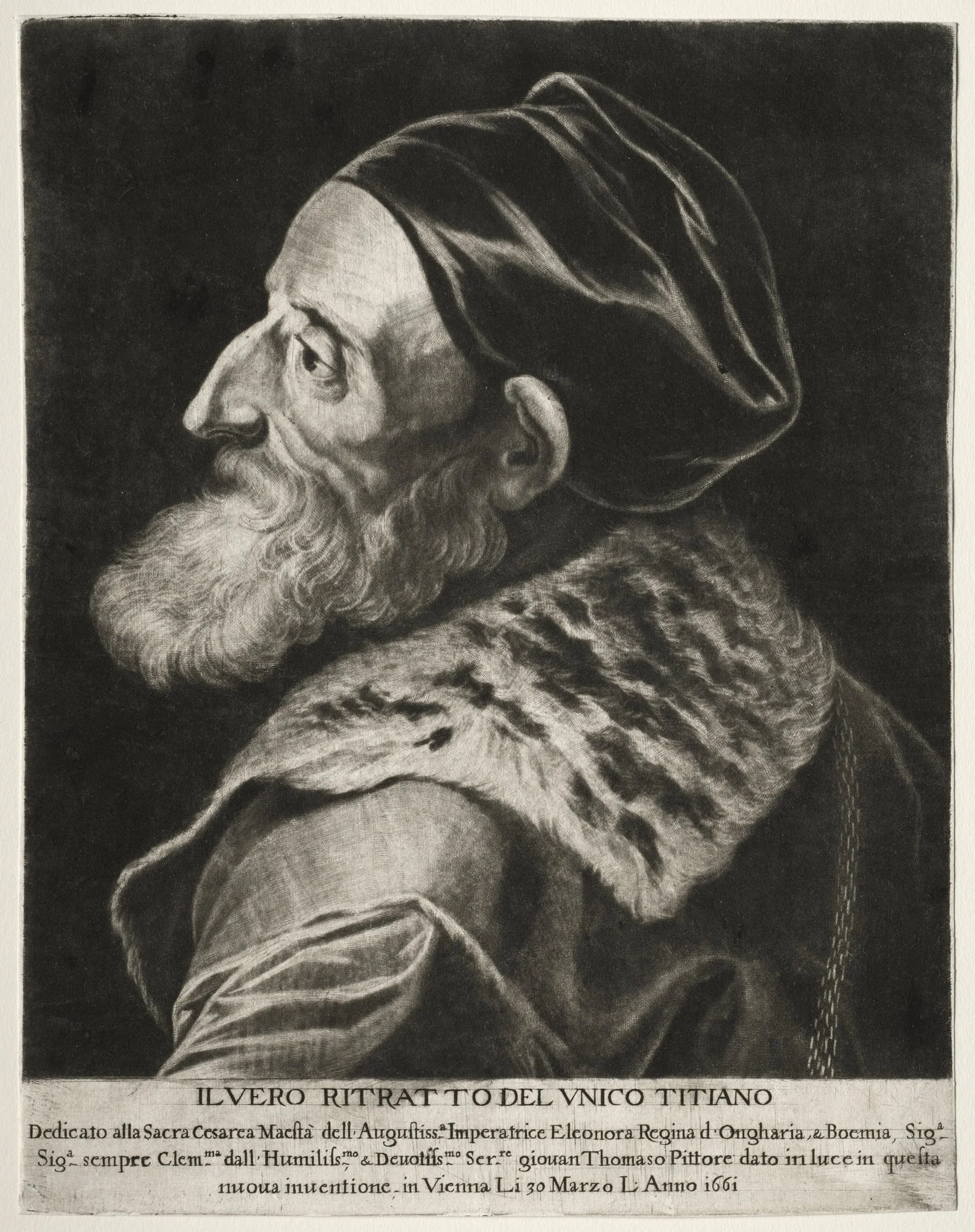 Portrait of Titian, by Jan Thomas van Ieperen, 1661