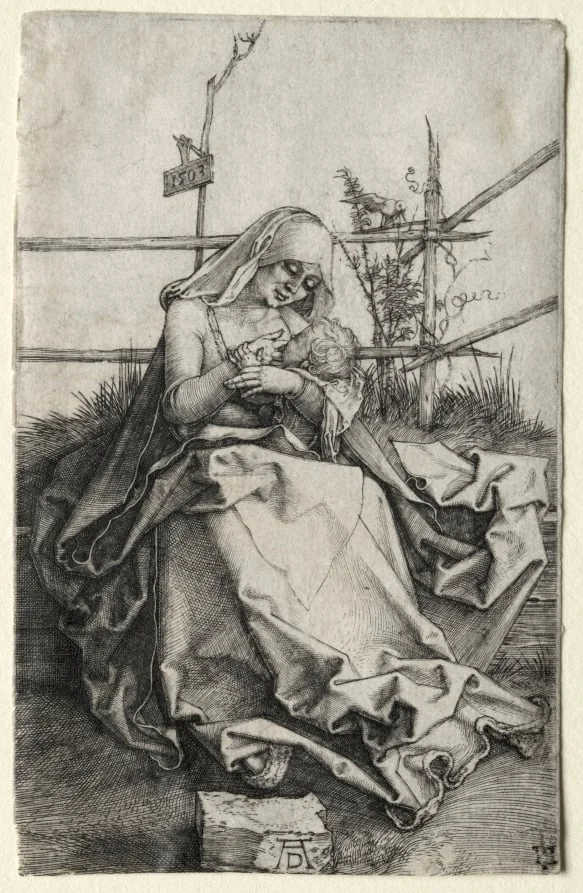 The Virgin and Child on a Grassy Bench, by Albrecht Dürer, 1503