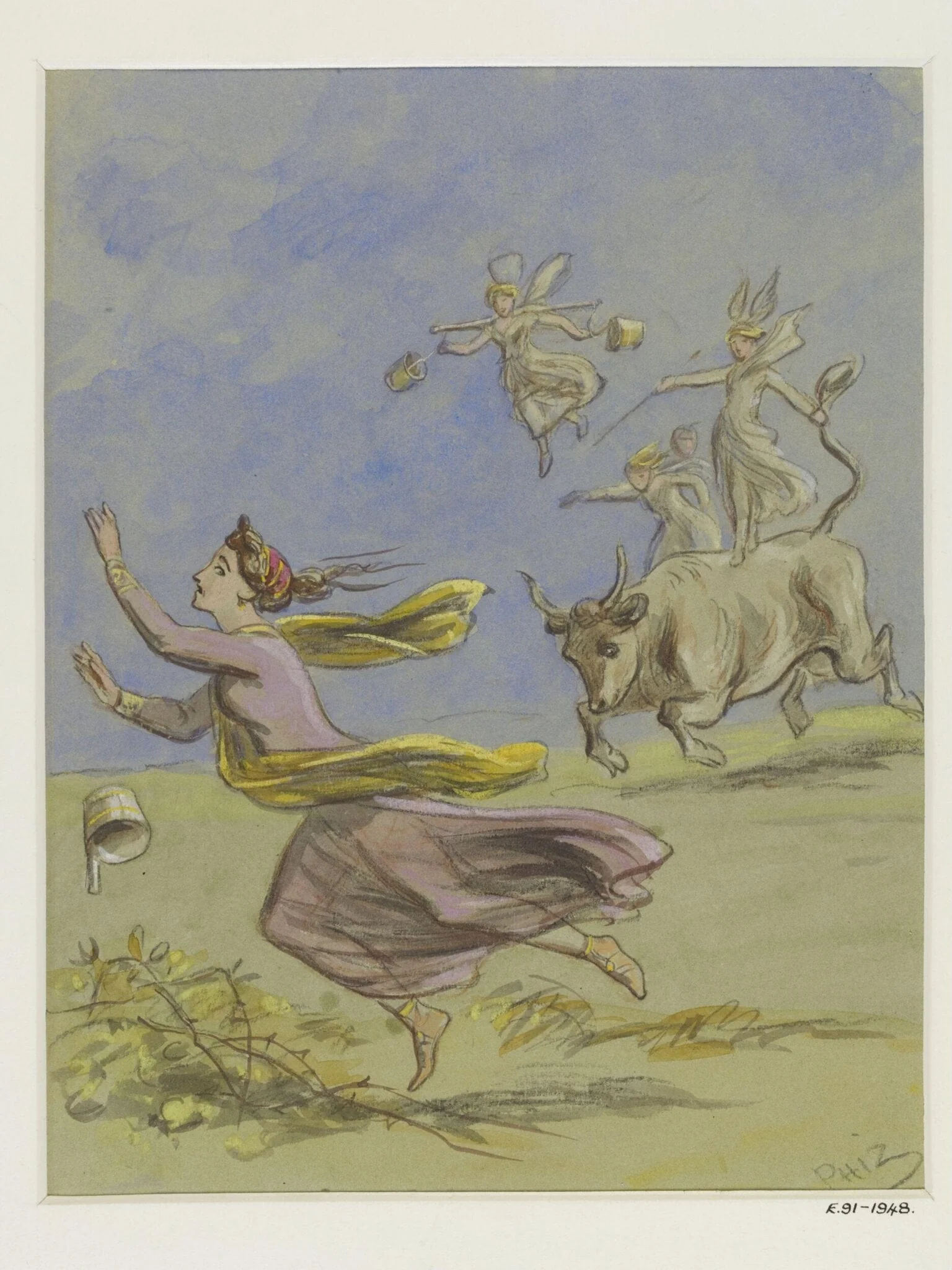 Drawings (2) for illustrations for an unidentified children's book