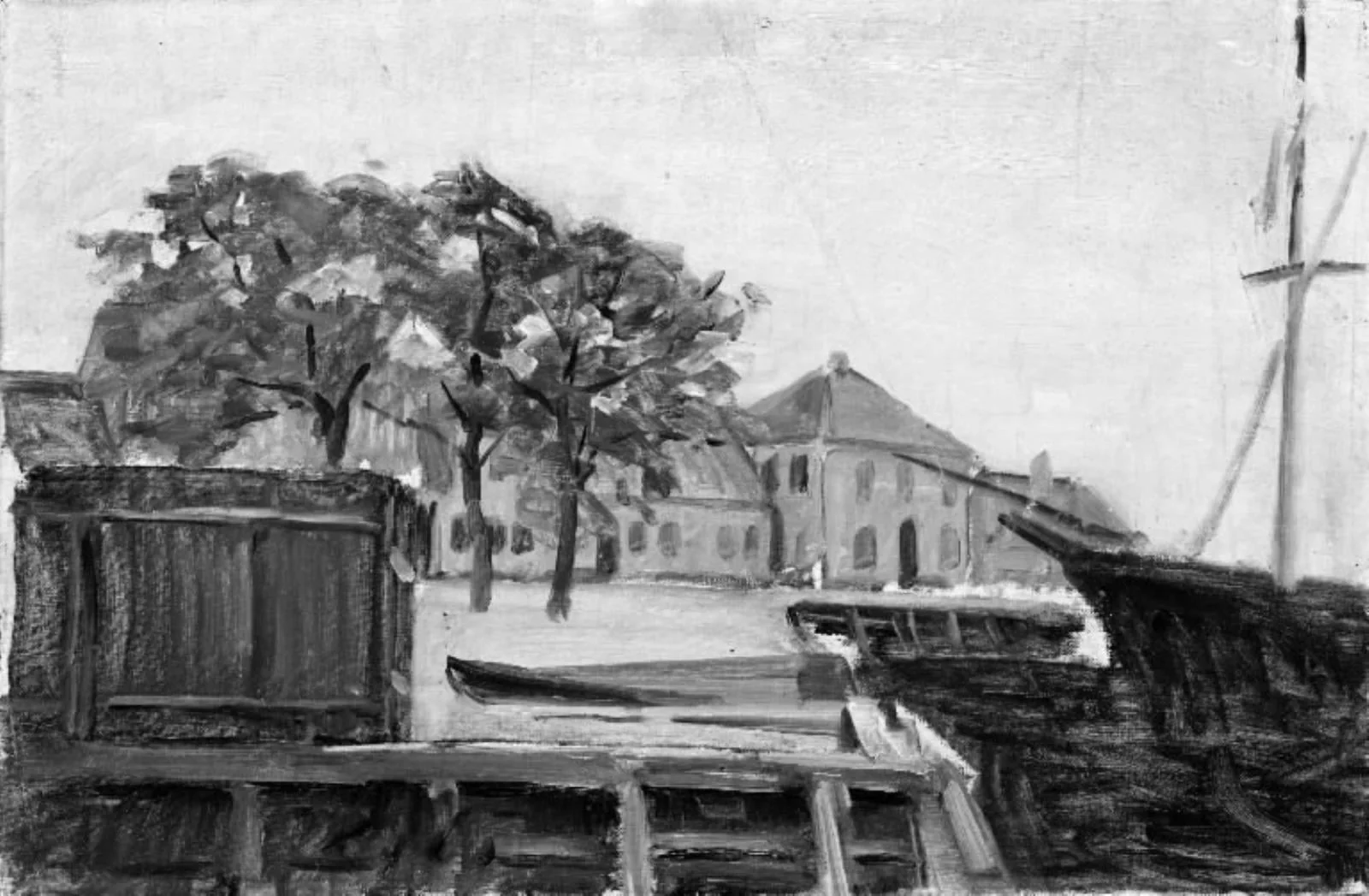 Havn i en lille købstad, by Unknown, 1901