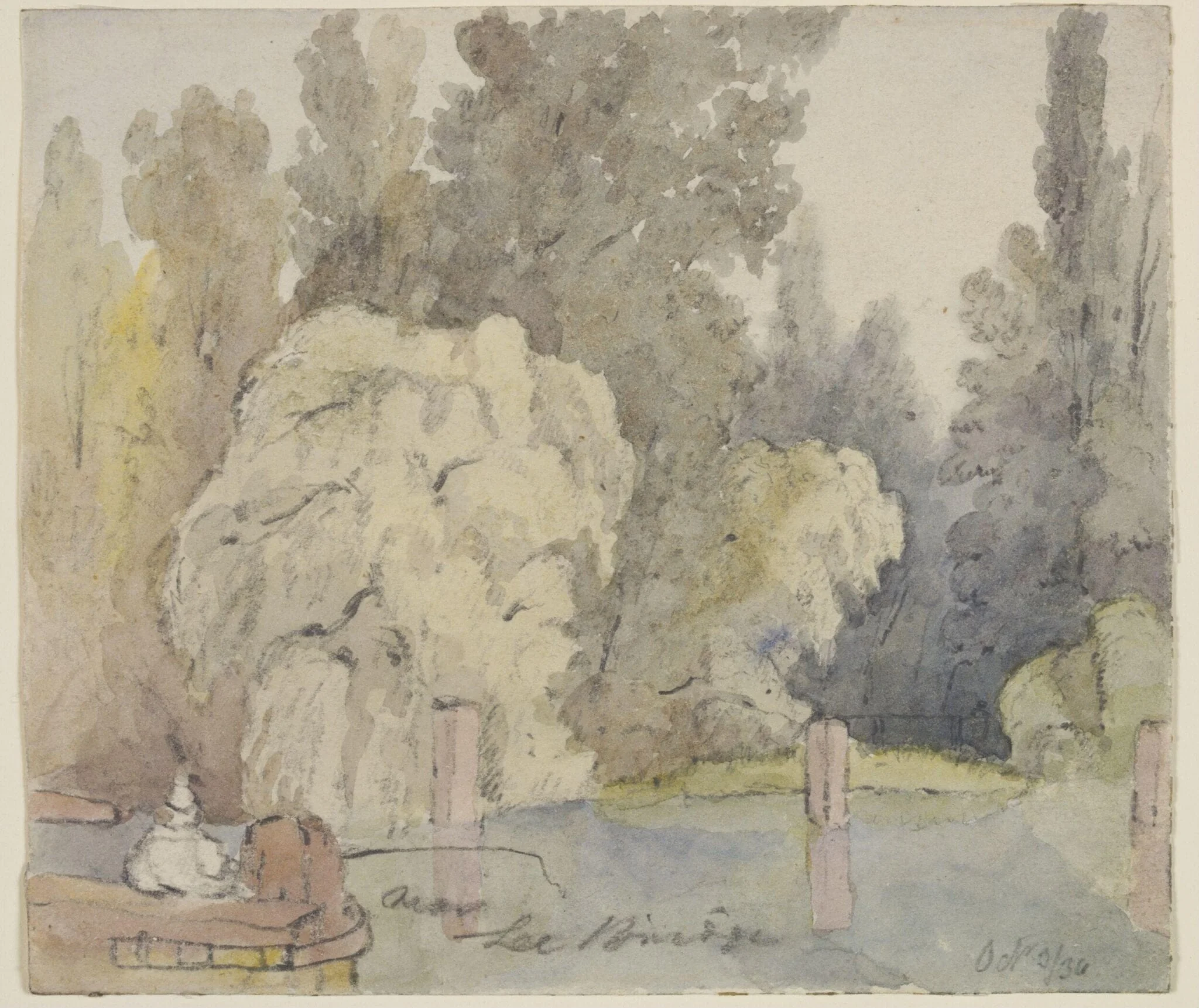 Boats, near Lea Bridge, by Thomas Hosmer Shepherd, watercolor, 1834