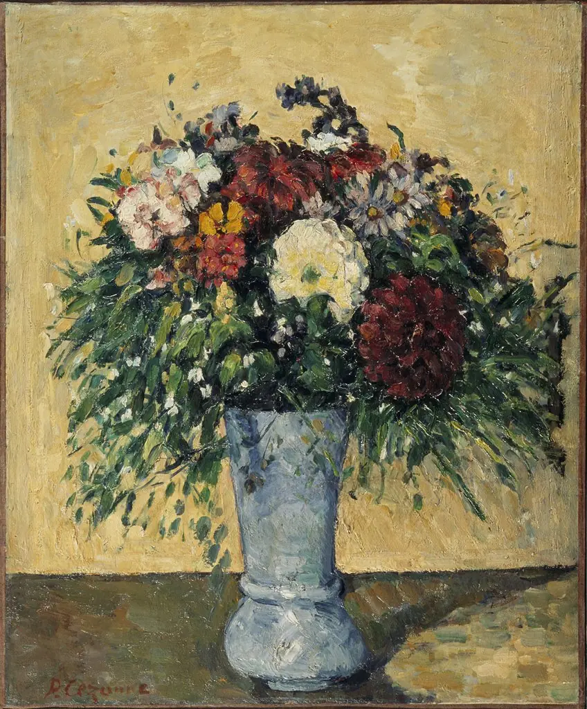 Flowers in a blue vase