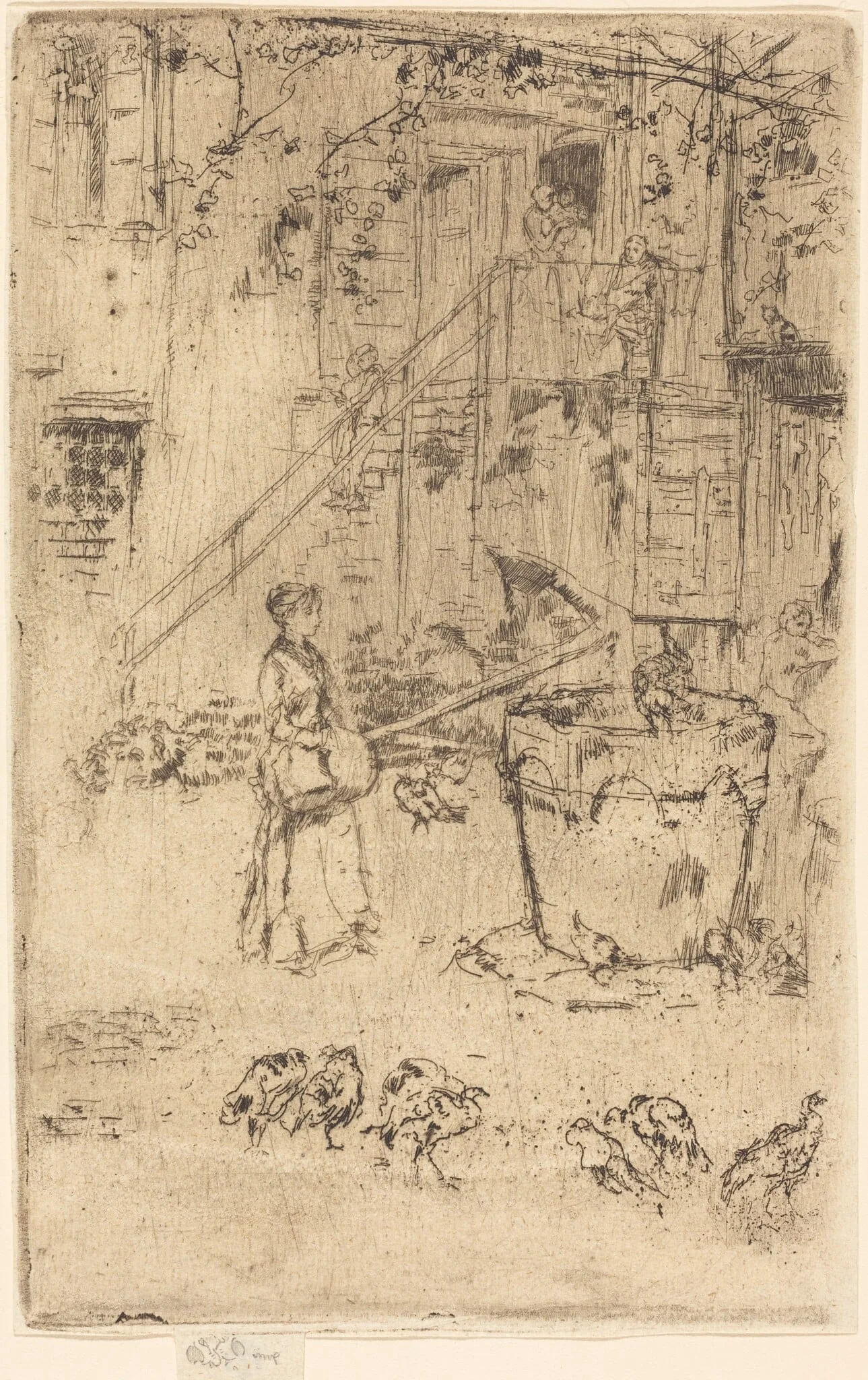 Turkeys, by James McNeill Whistler, ink, 1880