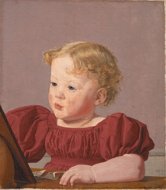 Ida Thiele, the future Mrs Wilde, as a Child, by Christen Købke, oil, 1832
