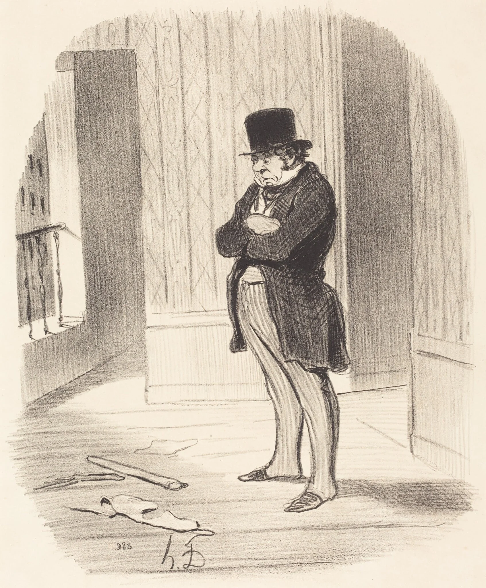 Déménagé!..., by Honoré Daumier, ink, 1847