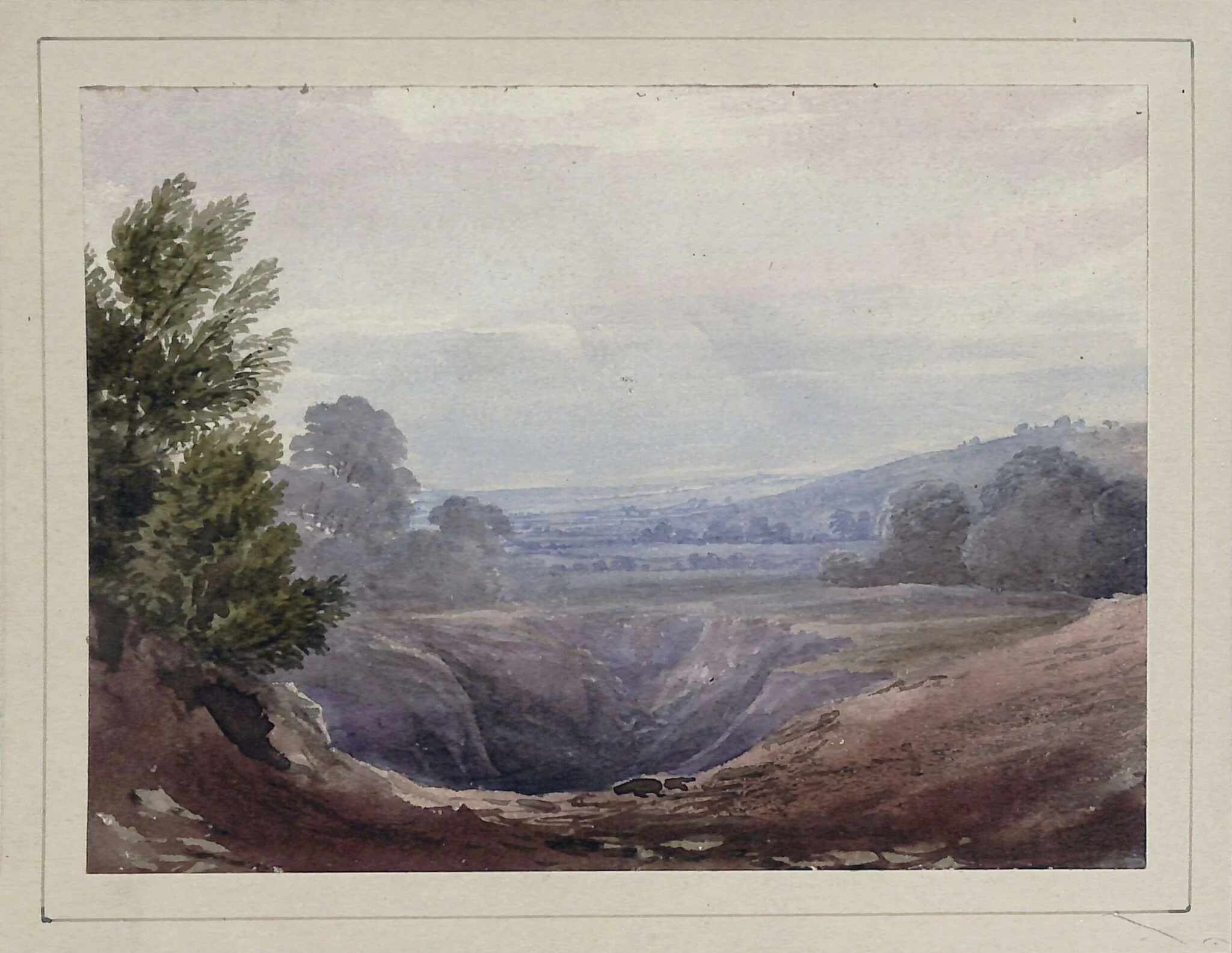 Landscape, by Edmund Marriner Gill, watercolor, 1840