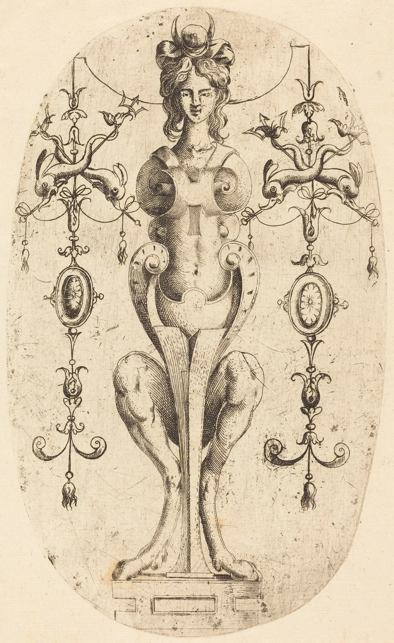 Sphinx Wearing a Crescent on Her Head