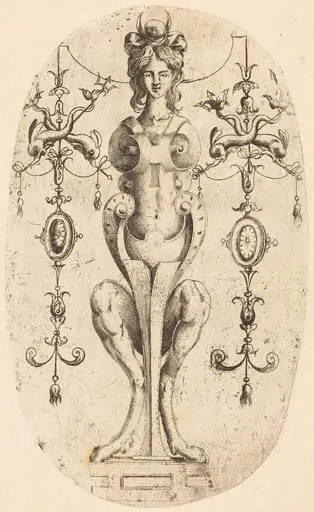 Sphinx Wearing a Crescent on Her Head