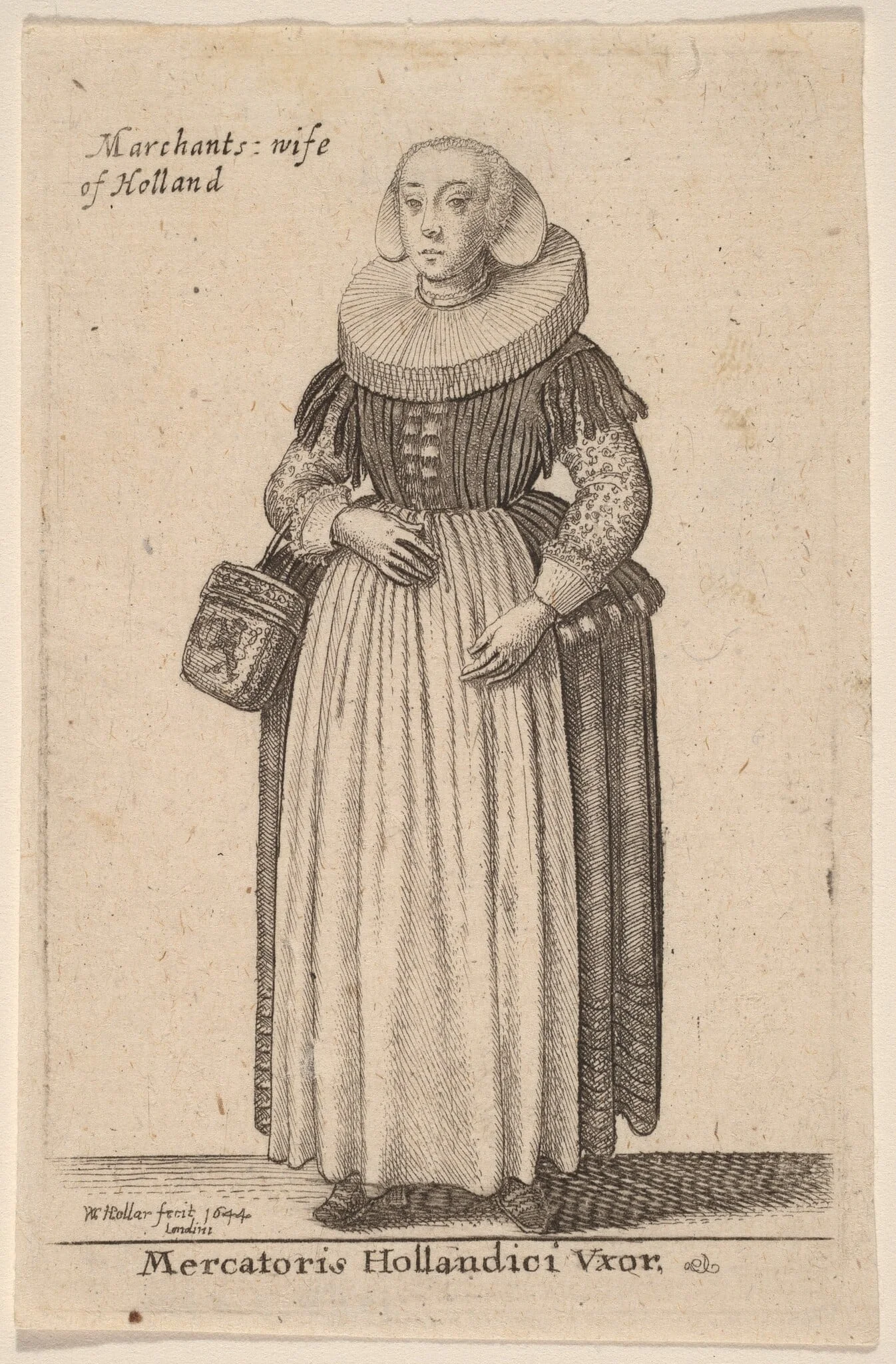Mercatoris Hollandici Vxor, by Wenceslaus Hollar, ink, 1644