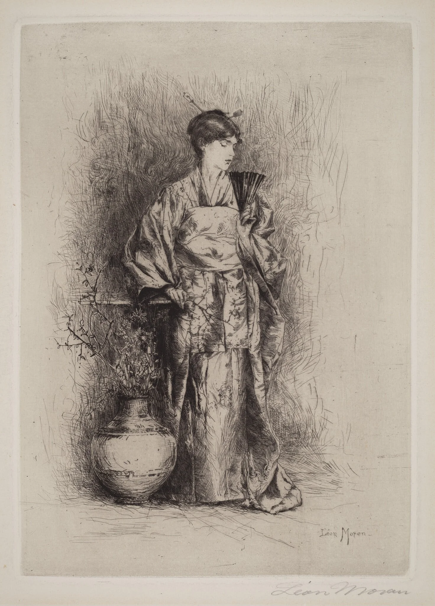 Japanese Fantasy, by Leon Moran, ink, 1884