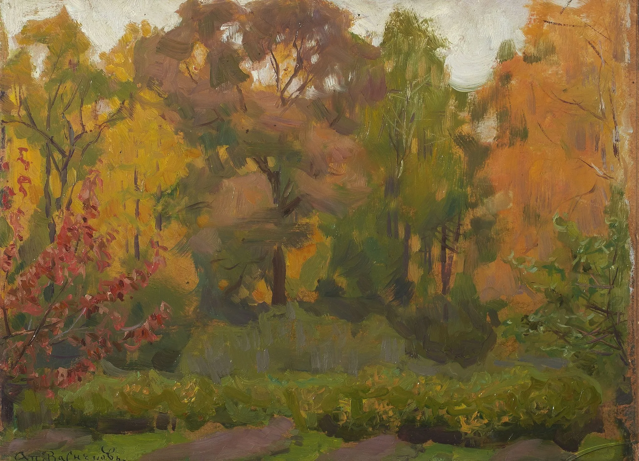 autumn motive, by Apollinary Vasnetsov, oil, 1904