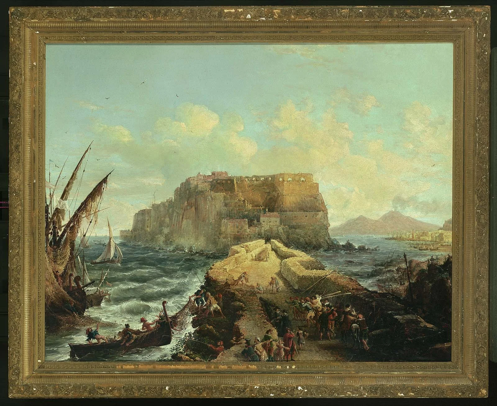 Castello dell'Ovo, Bay of Naples, by George Loring Brown, oil, 1844