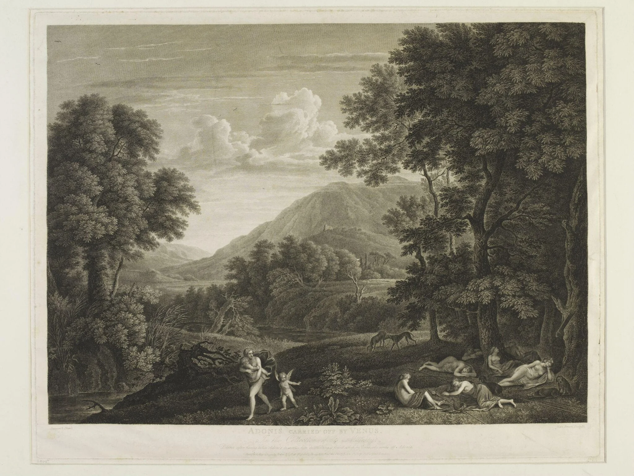 Adonis carried off by Venus, by John Browne, 1755