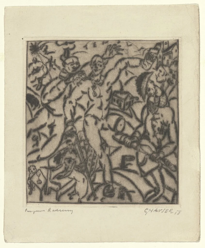 Untitled, by Carry (Carl Maria) Hauser, ink, 1918