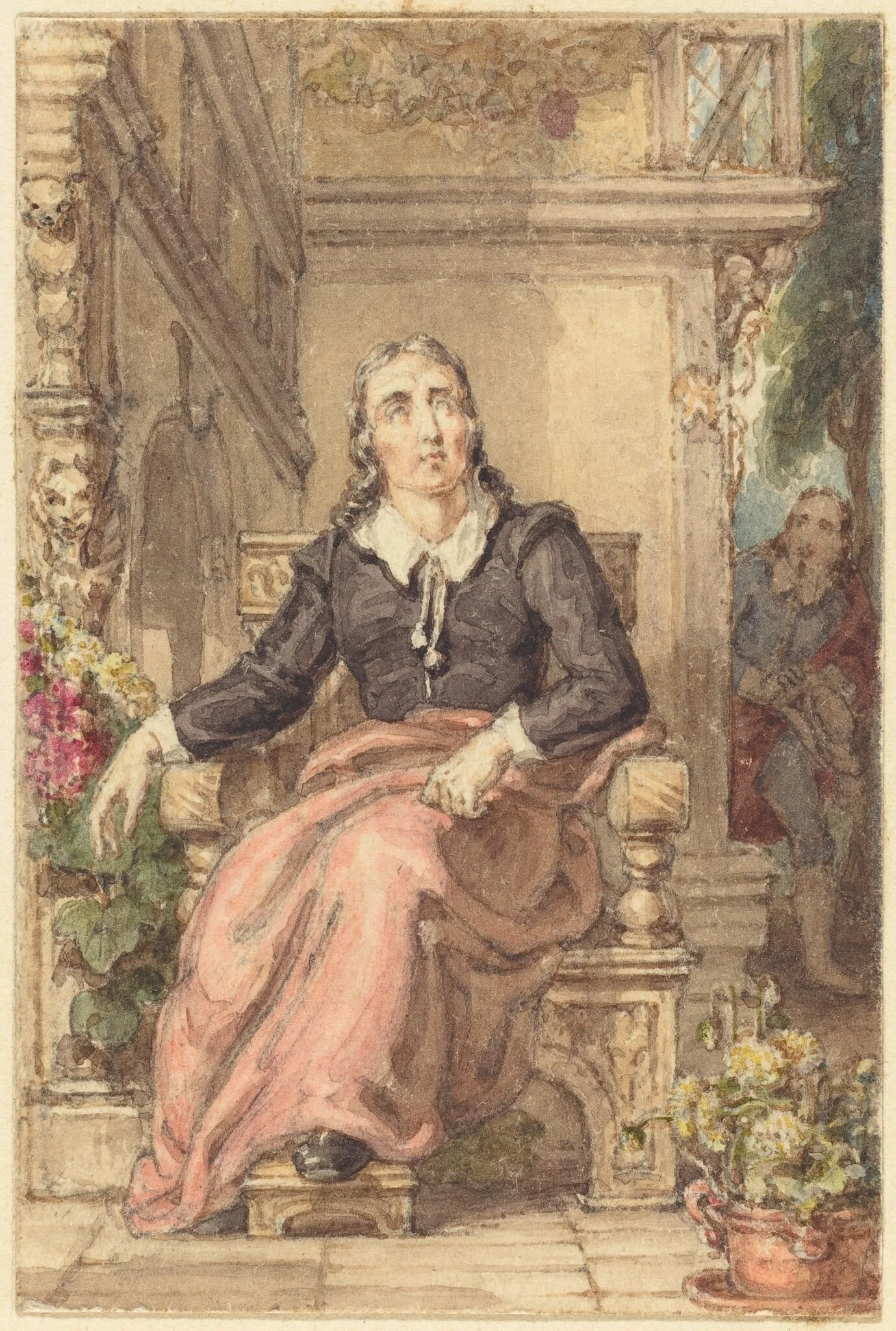 The Blind Milton, by Thomas Uwins, ink, 1817