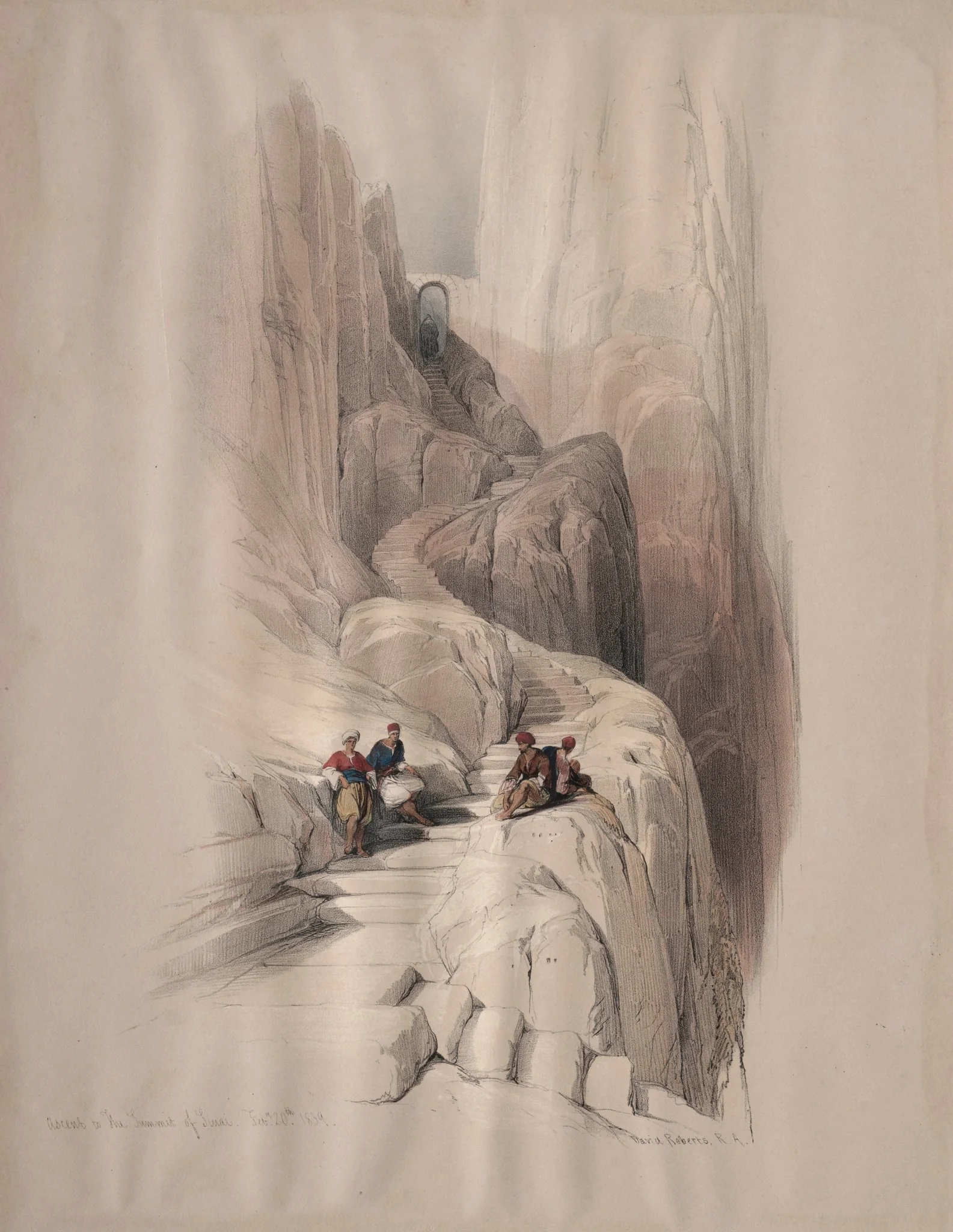 Ascent to the Summit of Sinai, by David Roberts, 1839