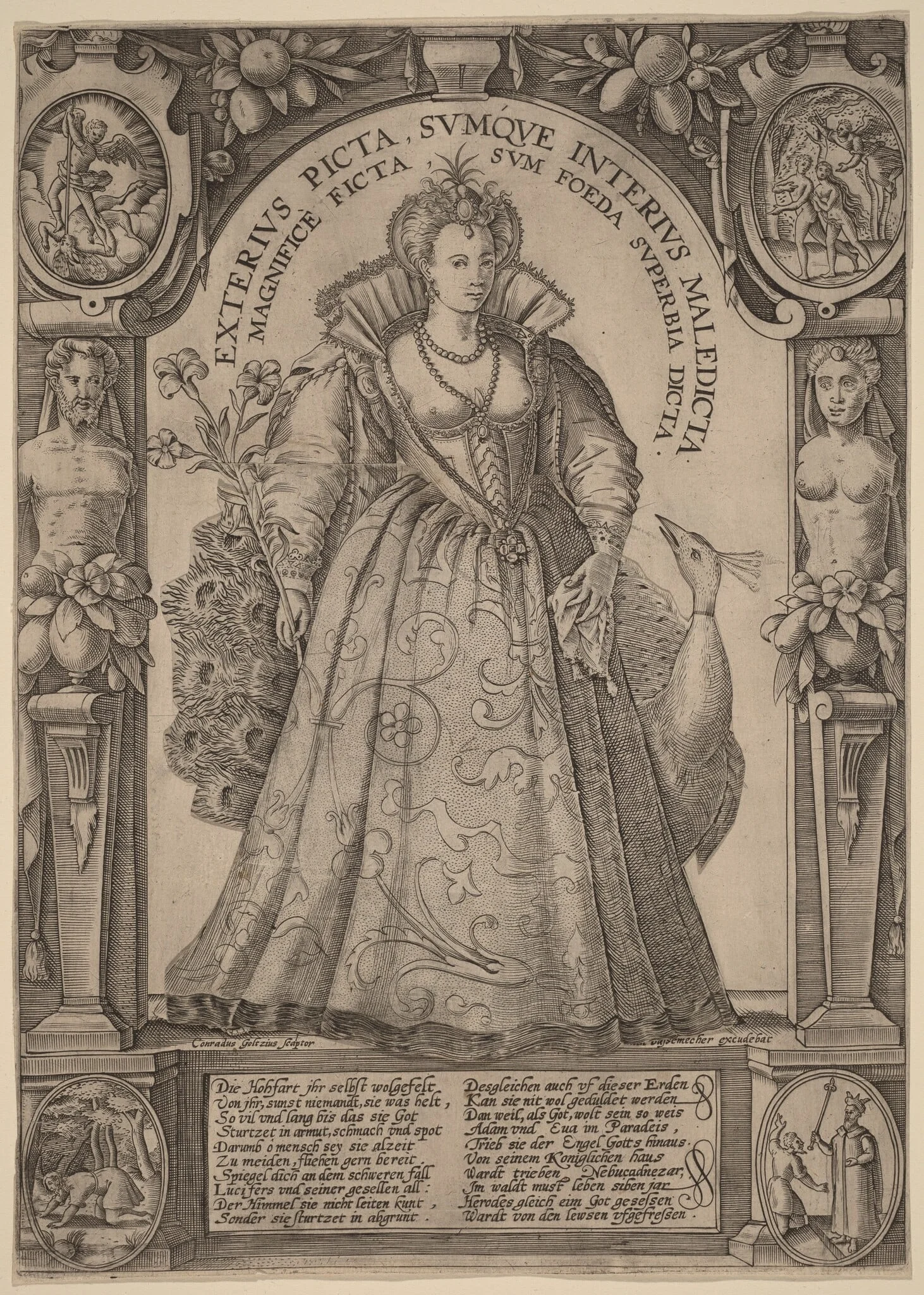 Pride, by Conrad Goltzius, ink, 1607