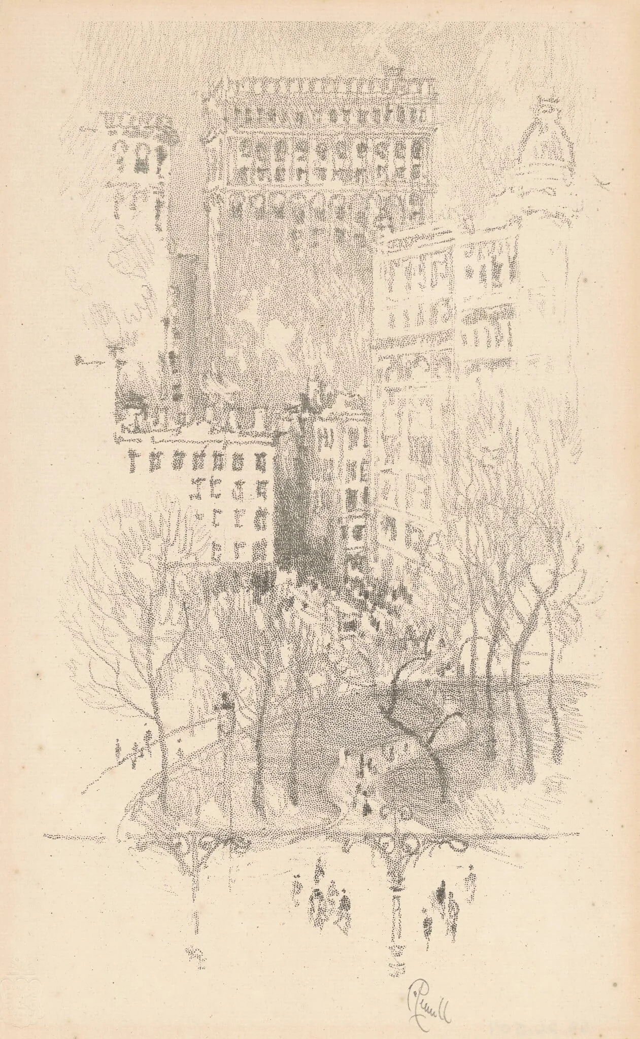 Union Square, by Joseph Pennell, ink, 1904