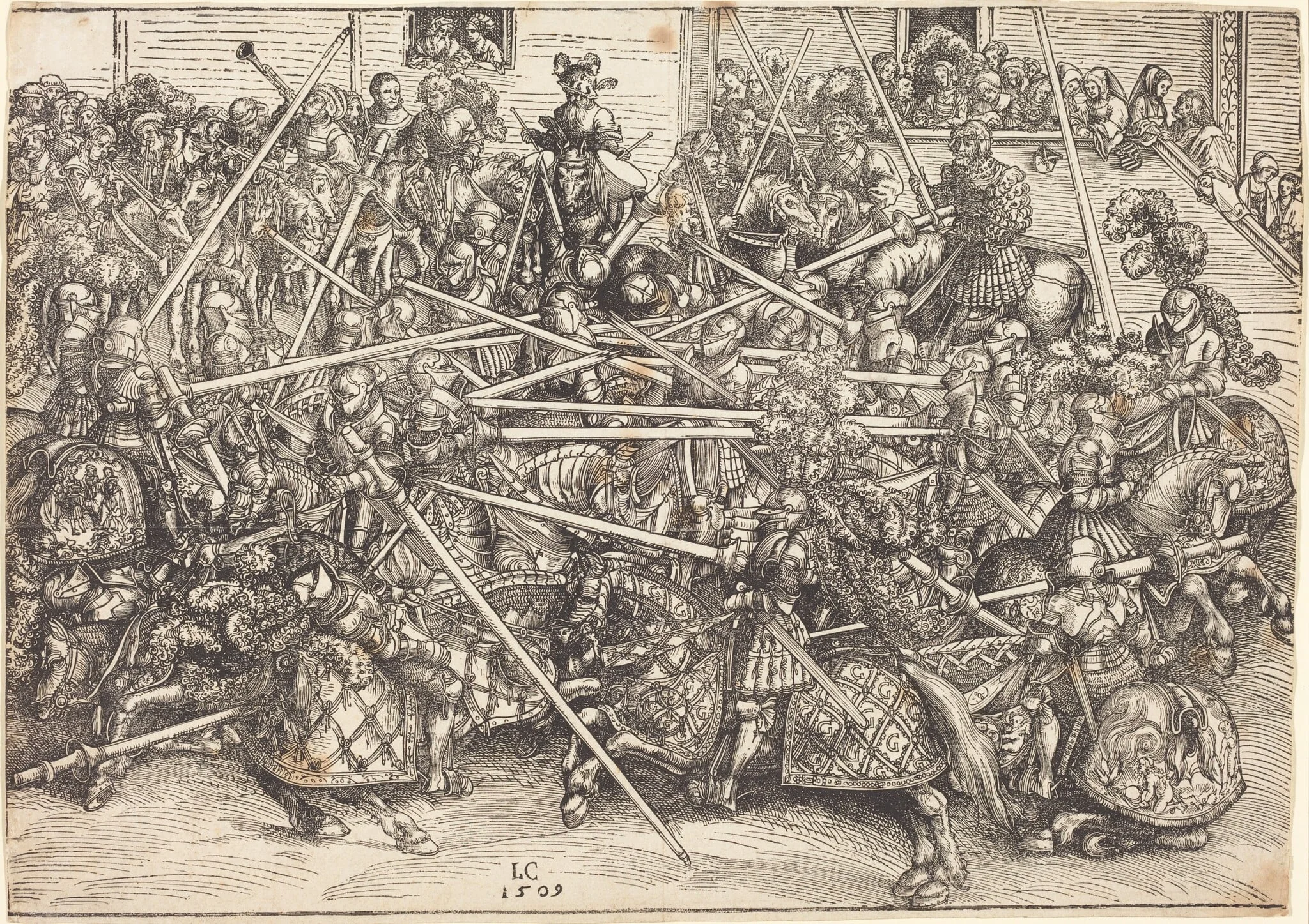The Third Tournament, by Lucas Cranach the Elder, ink, 1509
