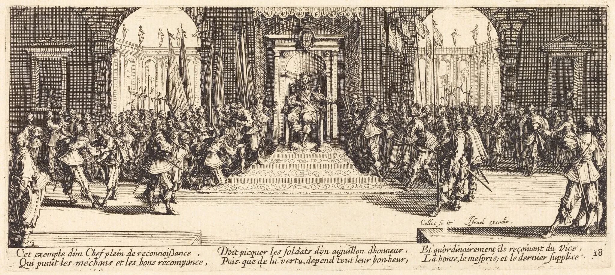 Distribution of Rewards, by Jacques Callot, ink, 1633