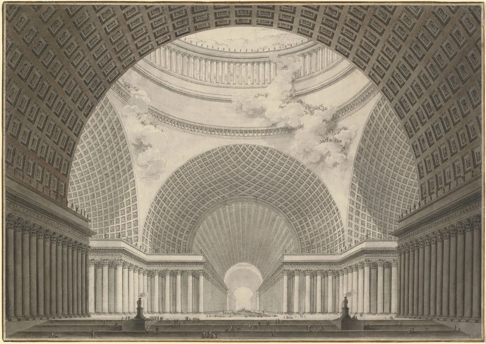 Perspective View of the Interior of a Metropolitan Church, by Etienne-Louis Boullée, ink, 1780