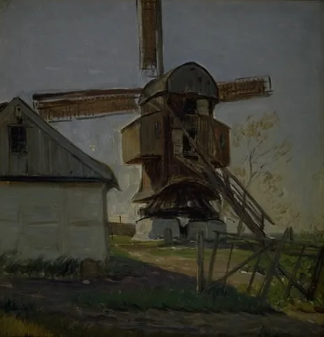 Stubmølle ved Køge, by Albert Gottschalk, oil, 1900