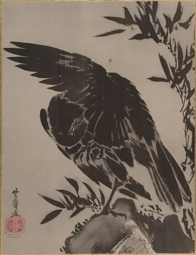 岩に鴉図|Crow on a Rock