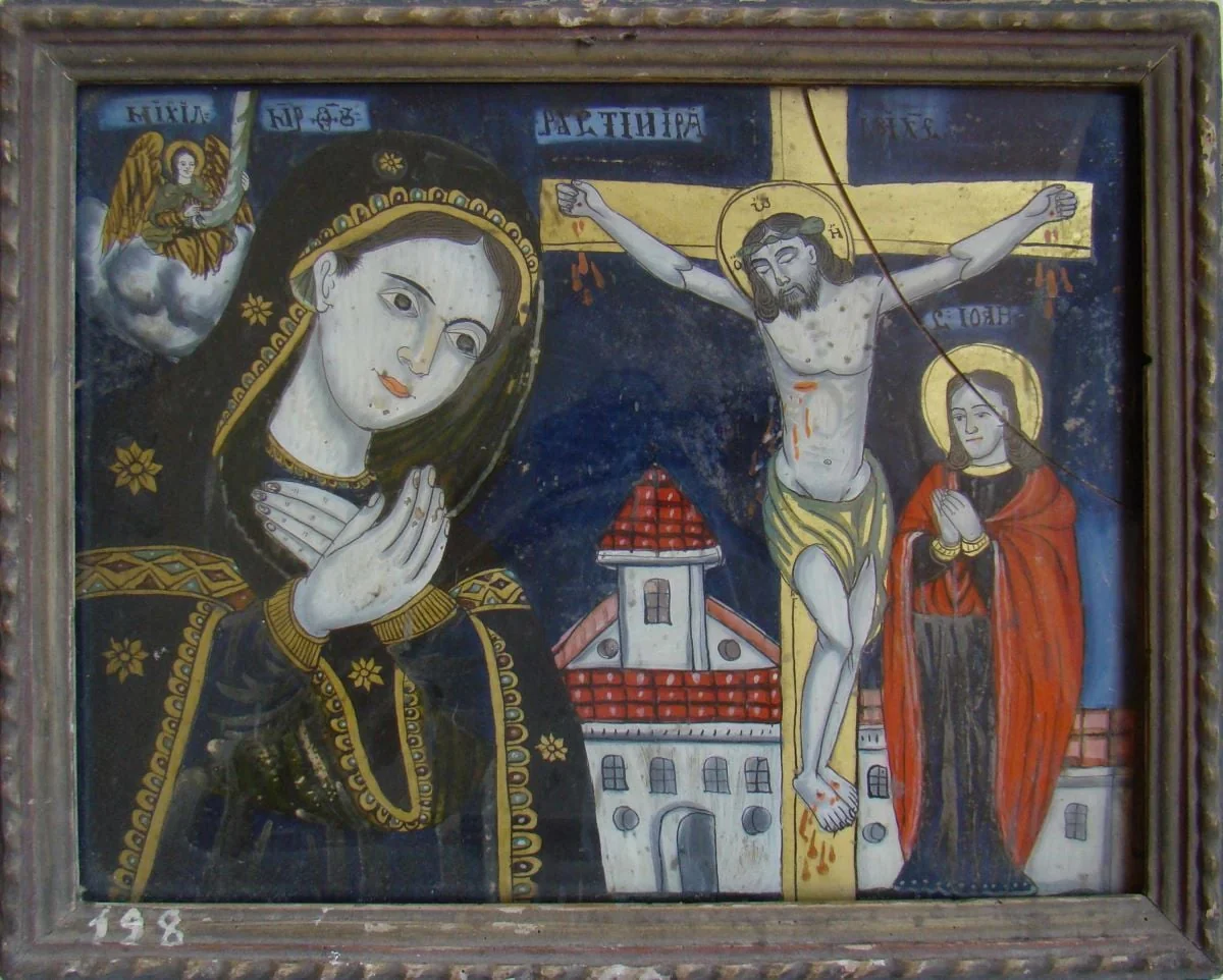 Maica Domnului îndurerată (Răstignirea lui Iisus), by Partenie Poienaru