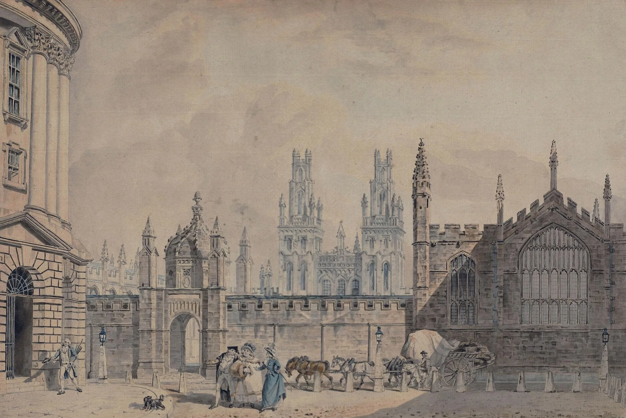 All Souls' College, Oxford, by Daniel Harris, 1789