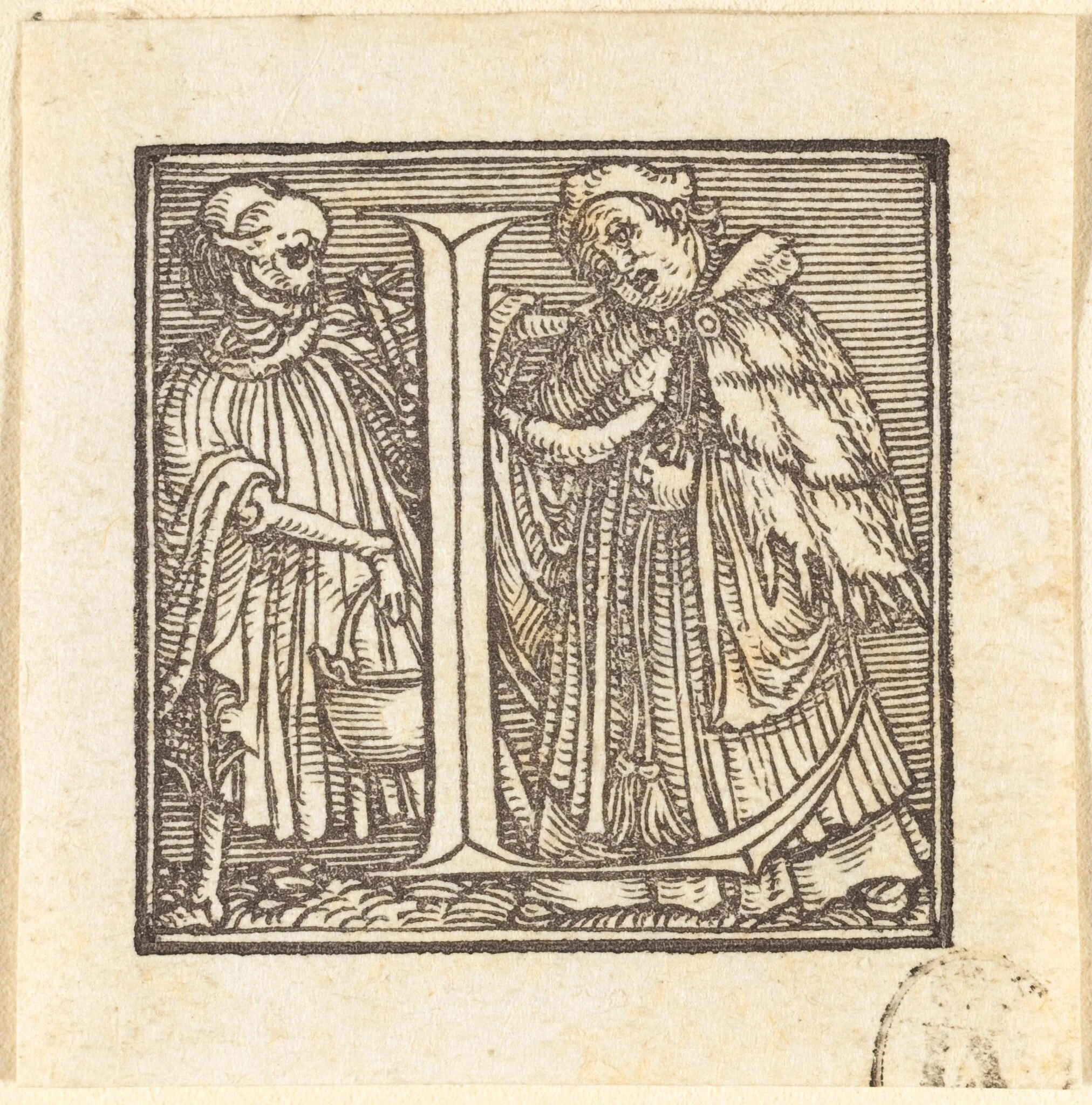 Letter L, by Hans Lützelburger, ink, 1523