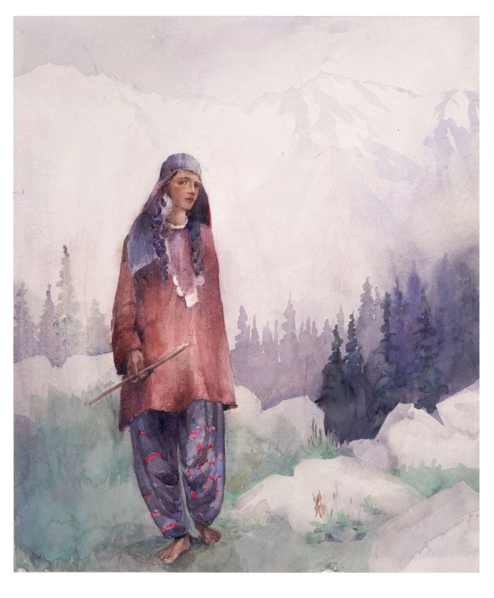 A Shepherdess, by Helen R. Pirie, paint, 1900