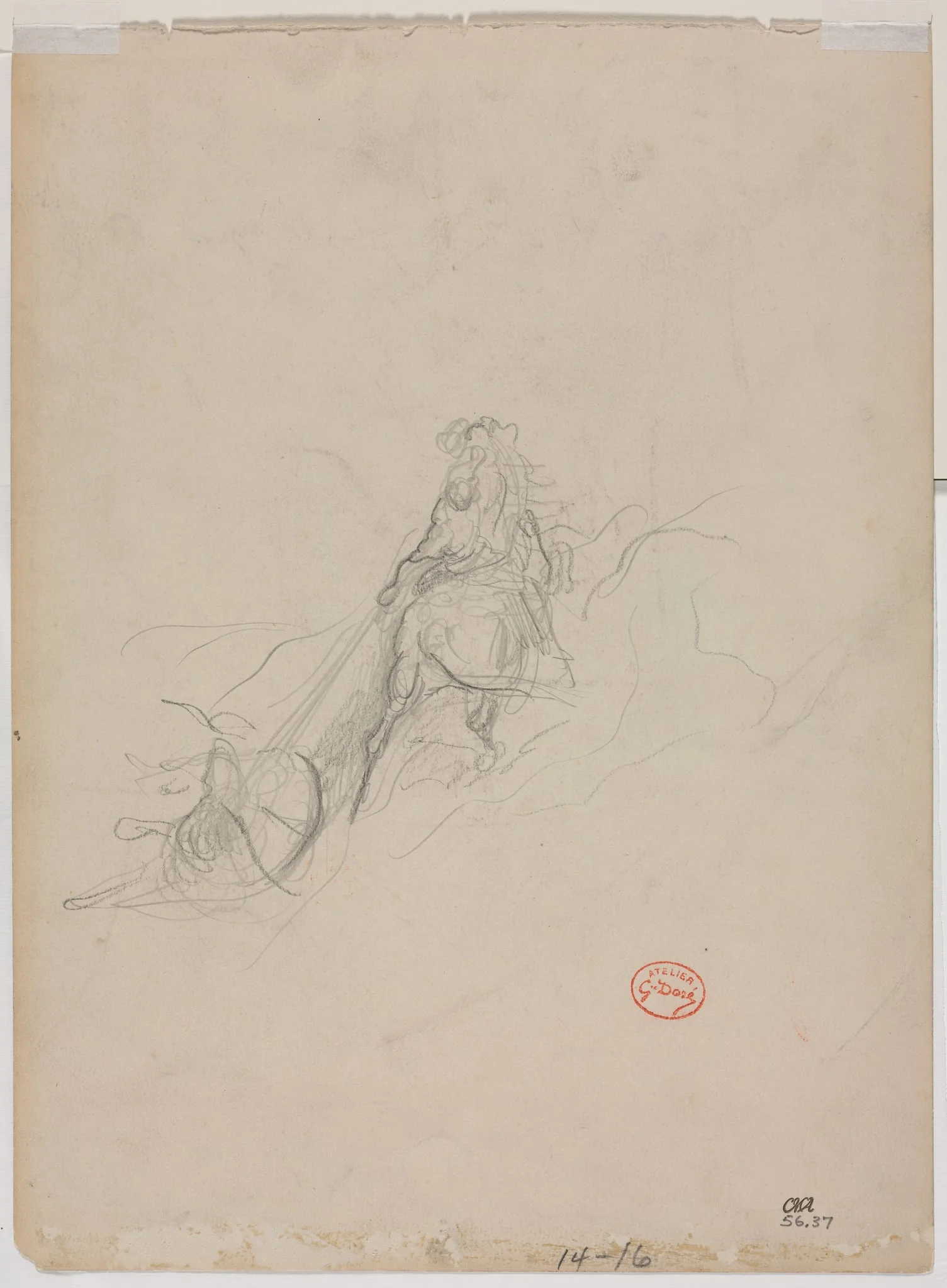 Sketch of Hunting Scene (verso)