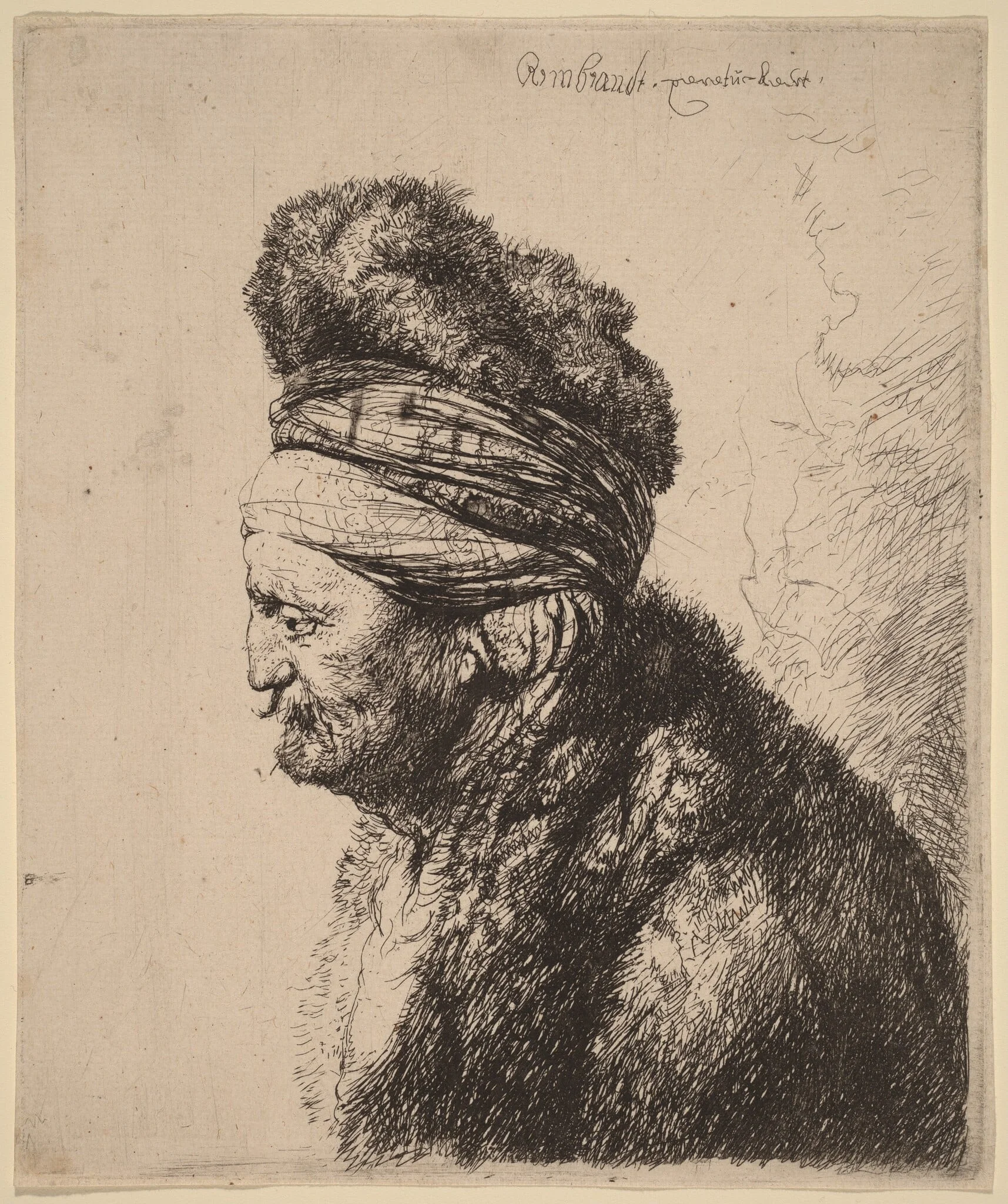 The Second Oriental Head, by Dutch 17th Century, ink, 1635