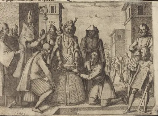 The Queen Laying the First Stone for the Church of the Poor Clares in Spain [verso]