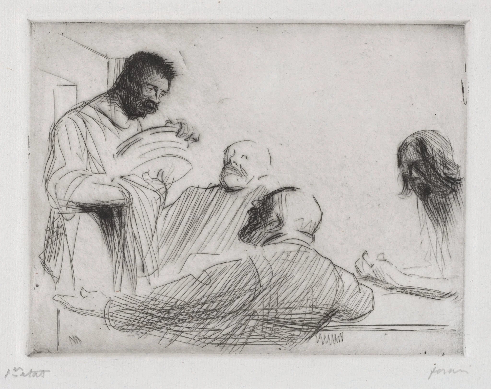 Avant le repas à Emmaus
