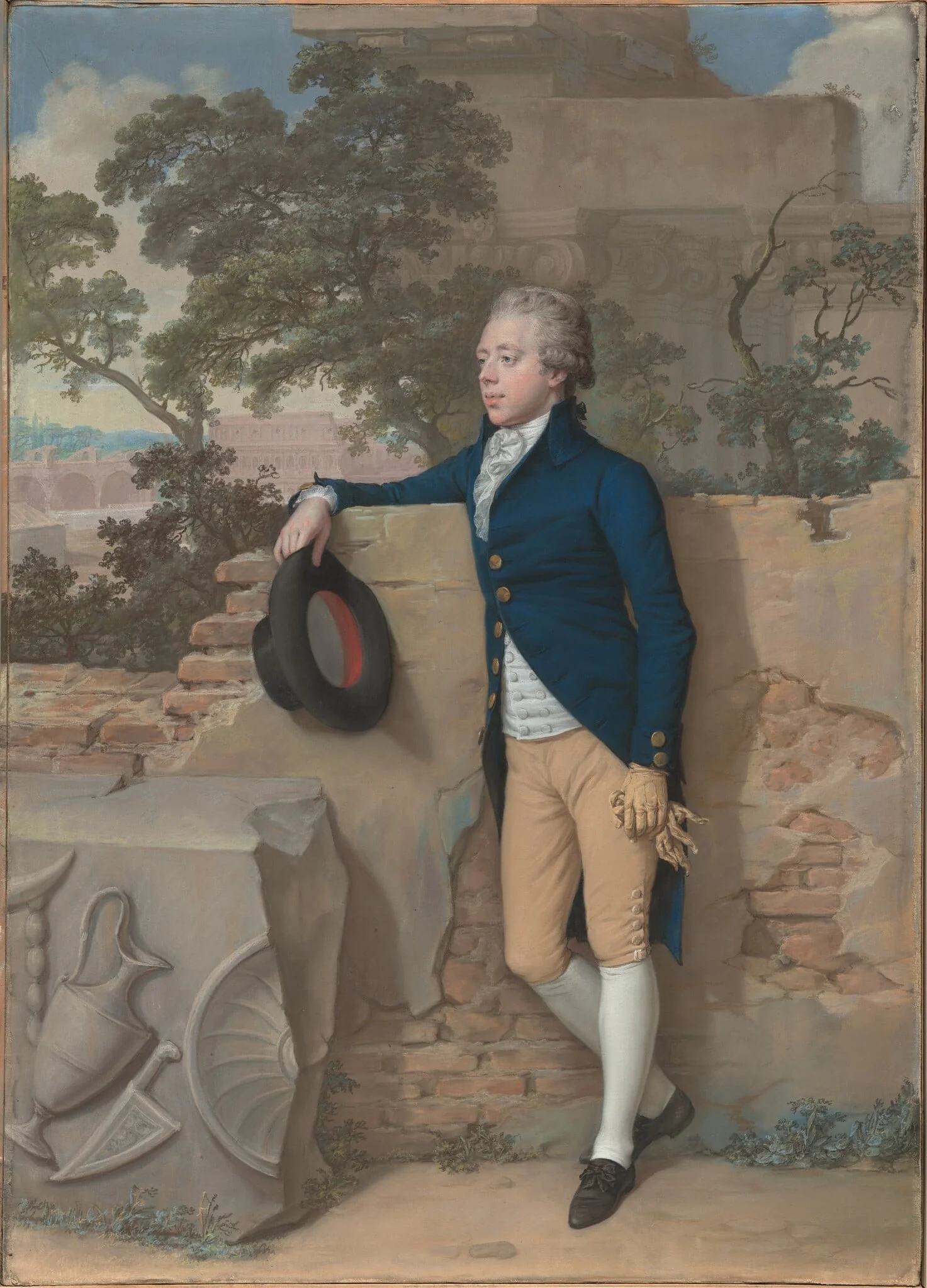 Frederick North, Later Fifth Earl of Guilford, in Rome, by Hugh Douglas Hamilton, pastel, 1790