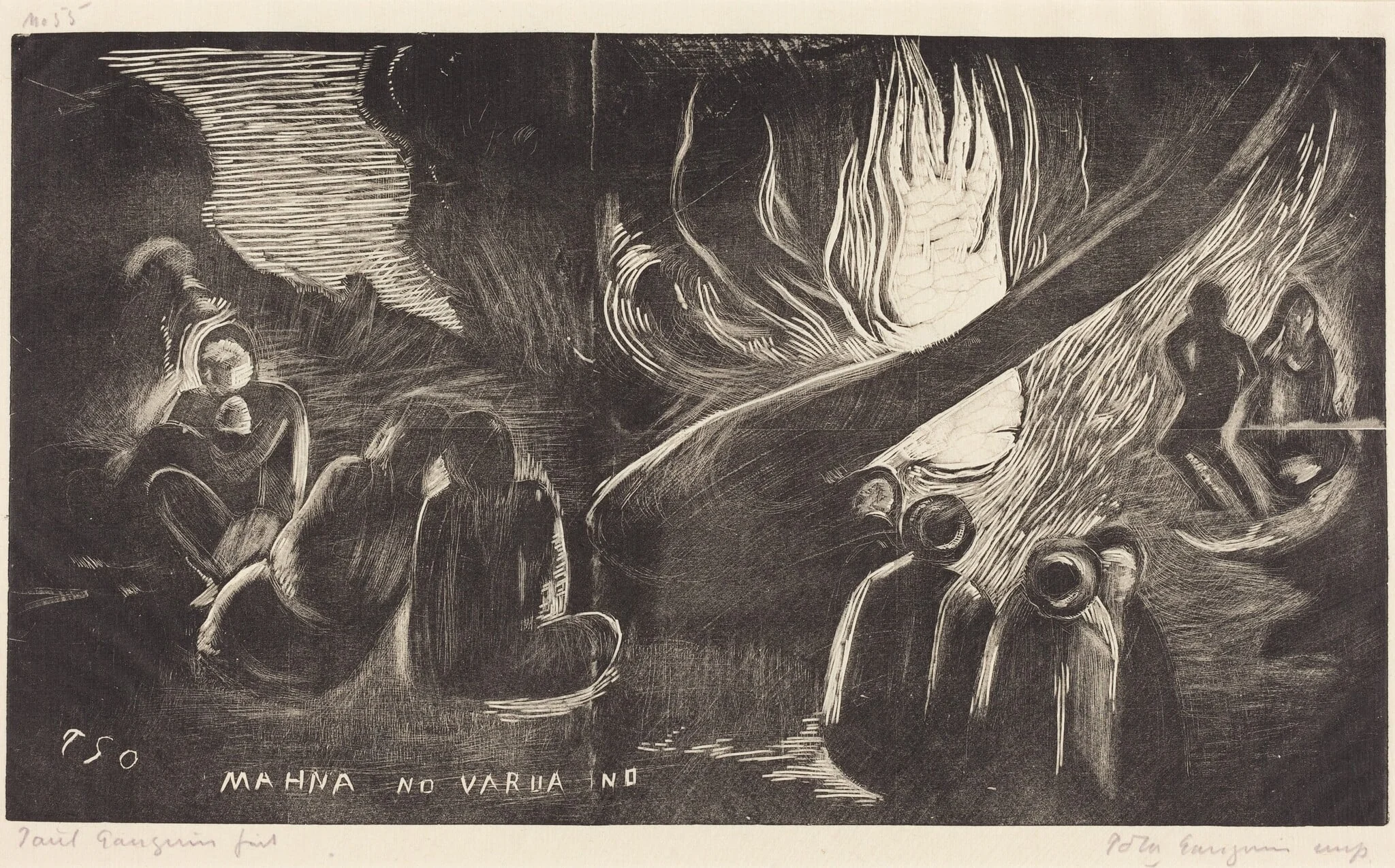 Mahna no Varua Ino (The Devil Speaks), by Paul Gauguin, ink, 1894