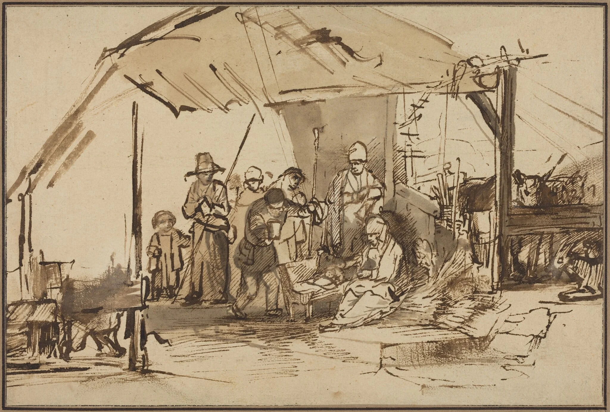 The Adoration of the Shepherds, by Unknown, ink, 1638