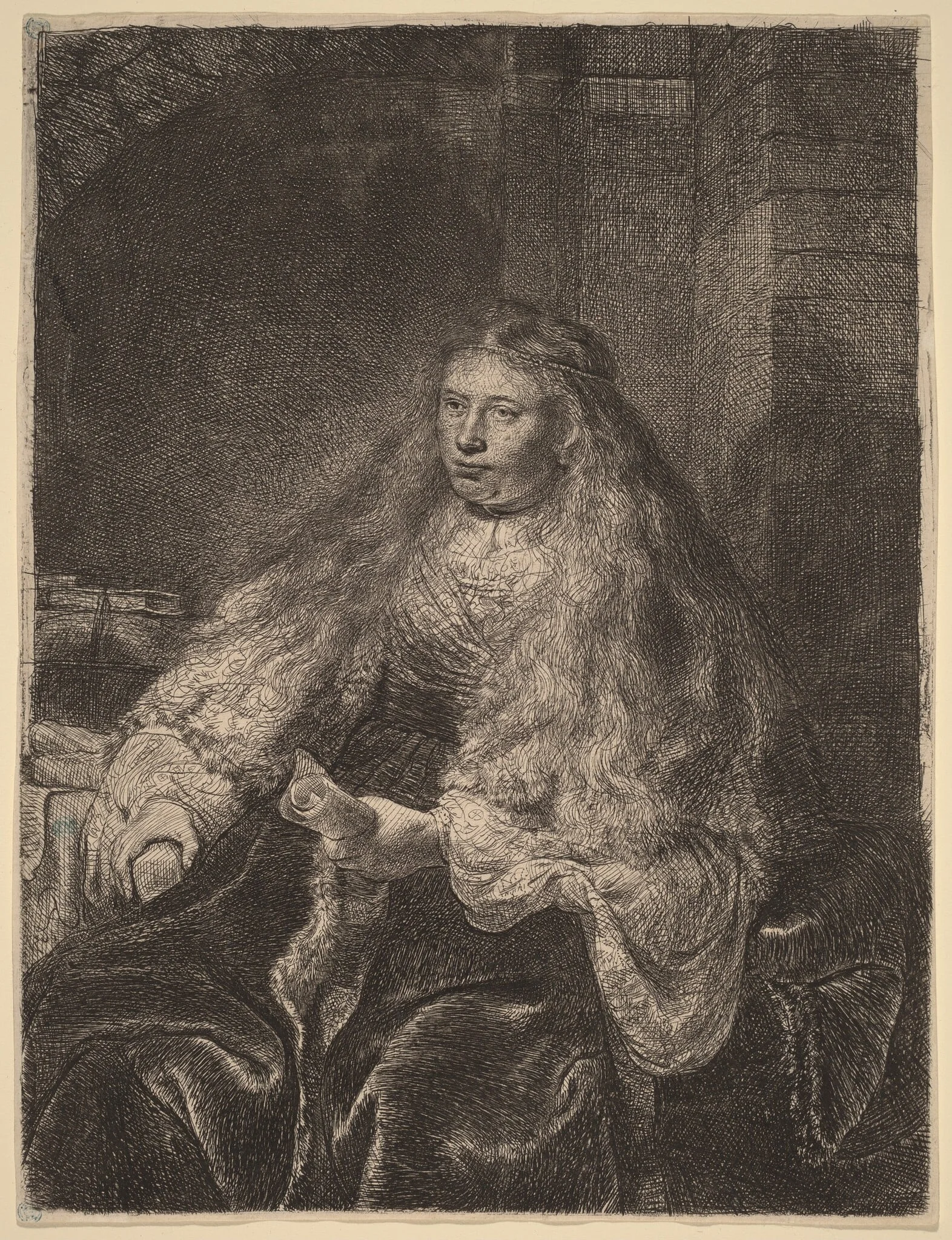 The Great Jewish Bride, by Rembrandt, ink, 1635